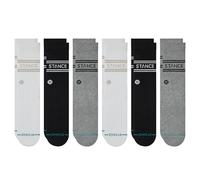 Stance Vital Crew Sock - Paquete de 6 calcetines para hombre y mujer, Varios colores, Large