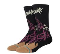 Stance Welcome Skelly Crew Calcetines Skateboards Negro Algodón Becerro, Negro, L