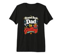 Stand Back Dad is Grilling, Divertido Humor de Pitmaster Cookout Camiseta Premium