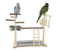 Stand de juego de pájaros - escalera de escalada con bandeja y tazas | Juguete de ejercicio de pájaros, perchas de pájaros, juegos de gimnasio de pájaros para periquitos para cacatúa resistente y esta