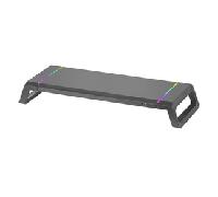Mars Gaming MGS-ONE, Soporte Monitor RGB Chroma, Tamaño Ajustable 3 Posiciones, Soporte Smartphone y Tablet, Cajón Mulyifunción, USB 2.0 Frontal, Negro