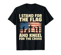 Stand For The Flag Kneel For The Cross Shirt 4 de Julio Camiseta