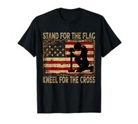 Stand For The Flag Kneel For The Cross USA Camiseta