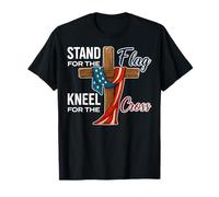 Stand for The Flag Kneel for The Cross - USA Christian Gift Camiseta