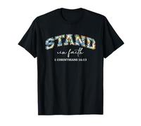 Stand In Faith Christians Religion Bible Scripture Message Camiseta