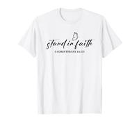 Stand In Faith Christians Religion Bible Scripture Message Camiseta