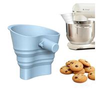Stand Mixer Funnel, Silicone Flour Funnel Leak-Proof & Large-Capacity Collapsible Design Dishwasher Easy to Use (Blue)