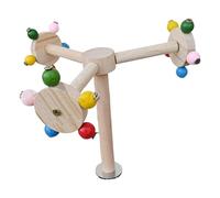 Stand Perch Toy Balls, Windmill Perch Spinner, Parrots Chew Toys, Animes Natural Chewing Behavior, Acerca de 21x18x18cm Wood Metal, Puzzle Bird Toy for Animal Cage