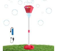 Stand Up Bubble Machine - Electric Bubble Blower | Bubbles Machine with Light | ABS + Electronic Components Height Adjustable 43-121cm 480g - For Boys Girls Preschoolers Daycare Birthday Parties
