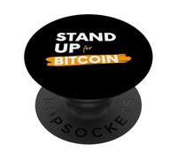Stand Up For Bitcoin Cryptocurrency Is Freedom BTC Crypto PopSockets PopGrip Adhesivo