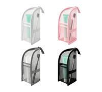 Stand up Makeup Bag for Travel 4 Pieces Portable Standing Mesh Pouch | Alloy Metal Material Build | Leather Jewelry Craft Tote, Ten Piece Rotatable Screw D Rings Providing Secure Strap Fastening.