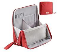 Stand Up Makeup Bag, Multi-Purpose Large Capacity Oxford Cloth Standing Makeup Bag, Portable, Large Capacity, Waterproof with Compartments (Wine Red,Freesize)