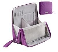 Stand Up Makeup Bag, Multi-Purpose Large Capacity Oxford Cloth Standing Makeup Bag, Portable, Large Capacity, Waterproof with Compartments (Purple,Freesize)