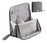 Stand Up Makeup Bag, Multi-Purpose Large Capacity Oxford Cloth Standing Makeup Bag, Portable, Large Capacity, Waterproof with Compartments (Gray,Freesize)