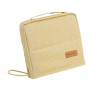 Stand Up Makeup Bag - Organizador cosmético vertical | de cremallera grande con múltiples comparaciones, Toiletry and Jewelry Storage with Mirror, Vanity Beauty Bags, Cream Colored, Se référer