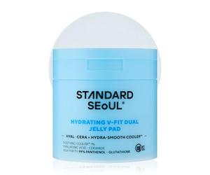STANDARD SEOUL Hydrating V-Fit Dual Jelly Toner Pads, Deep Hydration & De-Puffing, Dual Sided Cooling 2 in 1 Toner Pack and Wipe Pads with Hyaluronic, Ceramides and Pantenol, 60 Pads