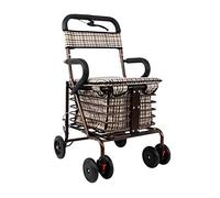 Standard Walkers - Andador de 4 ruedas con asiento para ancianos, plegable, ayuda a la movilidad, carrito de compras, regalo para mamá y papá, soporta hasta 330 libras