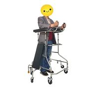 Standard Walkers - Andador de acero inoxidable con 6 ruedas redondas y asiento para adultos discapacitados/ancianos, altura ajustable (negro)