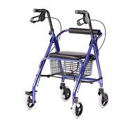 Standard Walkers - Andador de cuatro ruedas con descanso, asiento y cesta, soporte para la movilidad para personas mayores con discapacidad y discapacitados