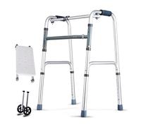 Standard Walkers - Andador plegable con 2 ruedas y bidé para ancianos, soporte de ajuste de altura, marco de aluminio para adultos con discapacidad y personas mayores