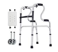 Standard Walkers - Andador plegable de 2 botones para ancianos, ligero, aluminio, altura ajustable, con ruedas, soporta hasta 352 libras