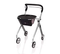 Stander Let's Go - Rodillo de interior (4 ruedas, ligero, estilo europeo, con bandeja, ayuda de movilidad plegable para personas mayores, de Trust Care, color plateado