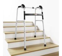 Stander Wonder Walker - Andador ligero y plegable para adultos con ruedas de 6 pulgadas y deslizadores de esquí para apoyo de movilidad, color plateado