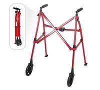 Stander Wonder Walker - Andador ligero y plegable que ahorra espacio para adultos, personas mayores y ancianos, andador de viaje compacto con ruedas de 6 pulgadas y deslizadores de esquí para apoyo de