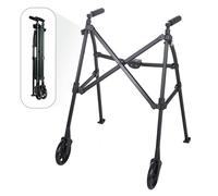 Stander Wonder Walker - Andador ligero y plegable que ahorra espacio para adultos, personas mayores y ancianos, andador de viaje compacto con ruedas de 6 pulgadas y deslizadores de esquí para apoyo de