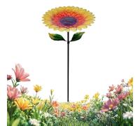 Standing Bird Bath - 84 cm Sunflower Design | Metal, Garden Stake Bowl | Durable Iron Construction, Atracts Hummingbirds, For Patio, Yard & Flower Bed