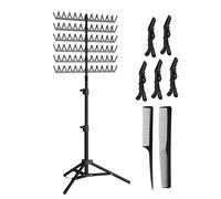 Standing Braiding Hair Rack - Hair Extension Holder Rack | Hair Divider Rack For Braiding | Extension Hair Braiding Standing Rack | 120 Hooks Large Capacity Hair Braiding Tools For Various Types