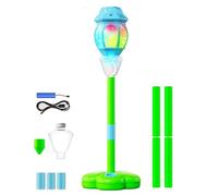 Standing Bubble Machine - Adjustable Height Bubble Blower, Remote Control Party Toy with LED Lights, 35x34x24cm, High Output Motor, Automated Atmosphere Gear, for Wedding Backyard Summer