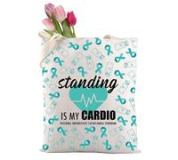 Standing is My Cardio Pots - Macetas de regalo para concienciación sobre el síndrome del guerrero, bolsa médica para disautonomía, bolsa de maquillaje, My Cardio 2t, moda