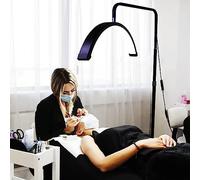 Standing Lash Light, Modern Led Floor Lamp, W/Remote Control & Phone Holder, Adjustable Brightness & Height, For Office Reading Bedrooms Eyelash Extensions Makeup Nail Spa, LJJY-KK