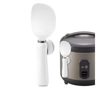 Standing Magnetic Rice Spoon, Non-Stick Scooper Spatula with Non-Slip Handle, Kitchen Cooking and Serving Tool, Ideal for Rice, Mashed Potatoes, and Sticky Foods, Hands-Free Magnetic Base