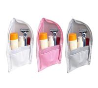 Standing Makeup Bag, 3-Piece Portable Mesh Organizer, Waterproof Travel Cosmetic Set with Zipper, Durable Mesh Material, Organization Tool with Vertical Design, Beauty Bag for Cruise and Shower