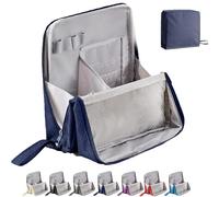 Standing Makeup Bag, Large Make Up Bag, Multi-Purpose Large Capacity Oxford Cloth Standing Makeup Bag, Portable,Waterproof with Compartments, for Women (Navy)
