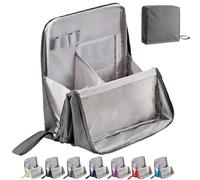 Standing Makeup Bag, Large Make Up Bag, Multi-Purpose Large Capacity Oxford Cloth Standing Makeup Bag, Portable,Waterproof with Compartments, for Women (Gray)