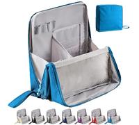 Standing Makeup Bag, Large Make Up Bag, Multi-Purpose Large Capacity Oxford Cloth Standing Makeup Bag, Portable,Waterproof with Compartments, for Women (Blue)
