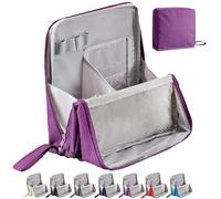 Standing Makeup Bag, Large Make Up Bag, Multi-Purpose Large Capacity Oxford Cloth Standing Makeup Bag, Portable,Waterproof with Compartments, for Women (Purple)