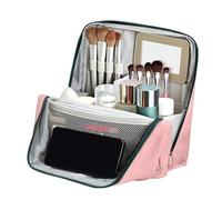 Standing Makeup Bag - Portable Cosmetic Organizer for Travel for Storage | Structured Upright Design with Multiple Compartments, Waterproof Zipper Case for Toiletries and Tools