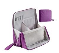 Standing Makeup Bag Portable，Large Capacity Cloth Standing Makeup Bag，Makeup Organizer Countertop, Waterproof Cosmetic Toiletry Bags with Handle. (Purple)