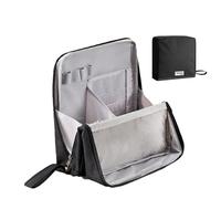 Standing Makeup Bag Portable，Large Capacity Cloth Standing Makeup Bag，Makeup Organizer Countertop, Waterproof Cosmetic Toiletry Bags with Handle. (Black)