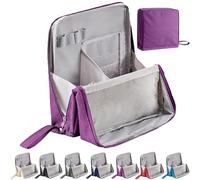 Standing Makeup Bag - Portable, Large Capacity, Doresty Multi-Purpose Large Capacity Oxford Cloth Stand Up Makeup Bag, Standing Waterproof Toiletry Bag with Compartments (Purple)