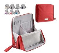 Standing Makeup Bag Portable, Large Capacity, Multi-Purpose Large Capacity Oxford Cloth Stand Up Makeup Bag, Doresty Standing Waterproof Toiletry Bag with Compartments (Wine Red)