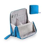 Standing Makeup Bag, Portable, Large Capacity, Multi-Purpose Travel Makeup Bag Organizer with Compartments (G-Blue)