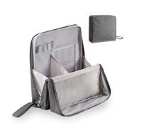 Standing Makeup Bag, Portable, Large Capacity, Multi-Purpose Travel Makeup Bag Organizer with Compartments (D-Gray)