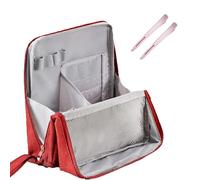 Standing Makeup Bag Portable, Large Capacity, Stand up Makeupbags, Standup Makeup Bag, Standing Make up Bag, with Compartments (Red)