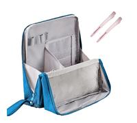 Standing Makeup Bag Portable, Large Capacity, Stand up Makeupbags, Standup Makeup Bag, Standing Make up Bag, with Compartments (Blue)