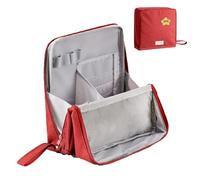 Standing Makeup Bag - Portable, Large Capacity, Vertical Makeup Organizer Bag, Multi-Purpose Large Capacity Oxford Cloth Standing Make Up Bags (Red)